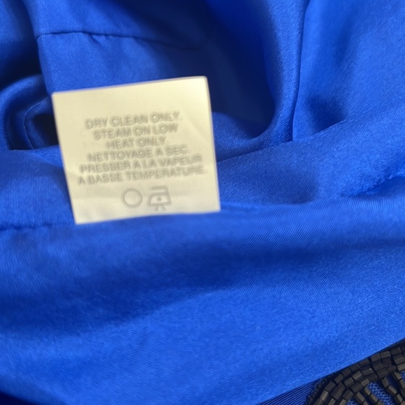 Jason Wu Royal Blue 100% silk dress with decorative embroidery around bottom - Picture 10 of 11